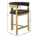 Romeo Vegan Leather Upholstered Counter Stool in Brown