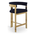 Romeo Vegan Leather Upholstered Counter Stool in Navy