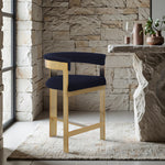 Romeo Vegan Leather Upholstered Counter Stool in Navy