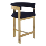 Romeo Vegan Leather Upholstered Counter Stool in Navy