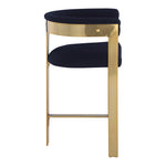 Romeo Vegan Leather Upholstered Counter Stool in Navy