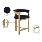Romeo Vegan Leather Upholstered Counter Stool in Navy