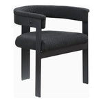 Romeo Boucle Fabric Upholstered Dining Chair in Black
