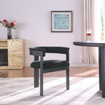 Romeo Boucle Fabric Upholstered Dining Chair in Black