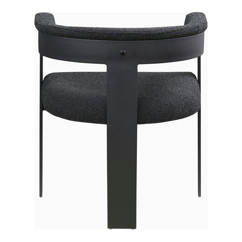 Romeo Boucle Fabric Upholstered Dining Chair in Black