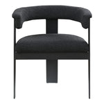 Romeo Boucle Fabric Upholstered Dining Chair in Black