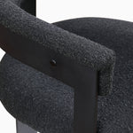 Romeo Boucle Fabric Upholstered Dining Chair in Black