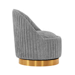 Leela Chenille Swivel Lounge Chair in Gray
