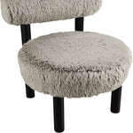 Ambre Vegan Shearling Fabric Upholstered Accent Chair (33065-) in Taupe