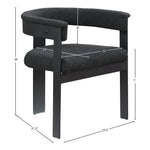 Romeo Boucle Fabric Upholstered Dining Chair in Black