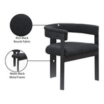 Romeo Boucle Fabric Upholstered Dining Chair in Black