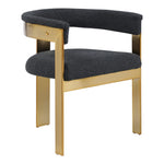 Romeo Boucle Fabric Upholstered Dining Chair in Black