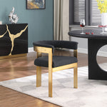 Romeo Boucle Fabric Upholstered Dining Chair in Black