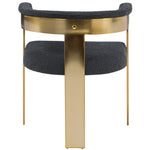 Romeo Boucle Fabric Upholstered Dining Chair in Black