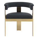 Romeo Boucle Fabric Upholstered Dining Chair in Black
