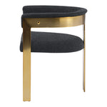 Romeo Boucle Fabric Upholstered Dining Chair in Black