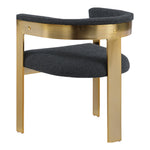 Romeo Boucle Fabric Upholstered Dining Chair in Black