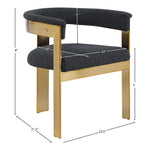 Romeo Boucle Fabric Upholstered Dining Chair in Black