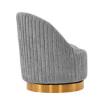 Leela Chenille Swivel Lounge Chair in Gray