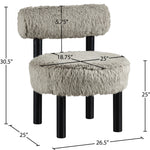 Ambre Vegan Shearling Fabric Upholstered Accent Chair (33065-) in Taupe