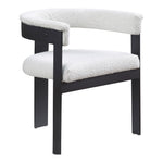 Romeo Boucle Fabric Upholstered Dining Chair in Cream