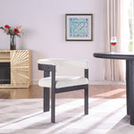 Romeo Boucle Fabric Upholstered Dining Chair in Cream