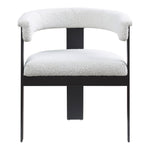 Romeo Boucle Fabric Upholstered Dining Chair in Cream