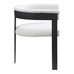 Romeo Boucle Fabric Upholstered Dining Chair in Cream