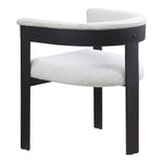 Romeo Boucle Fabric Upholstered Dining Chair in Cream