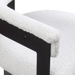 Romeo Boucle Fabric Upholstered Dining Chair in Cream