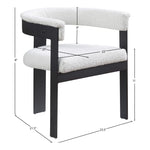 Romeo Boucle Fabric Upholstered Dining Chair in Cream
