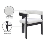 Romeo Boucle Fabric Upholstered Dining Chair in Cream