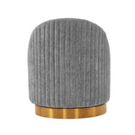 Leela Chenille Swivel Lounge Chair in Gray