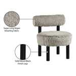 Ambre Vegan Shearling Fabric Upholstered Accent Chair (33065-) in Taupe
