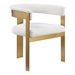Romeo Boucle Fabric Upholstered Dining Chair in Cream