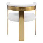 Romeo Boucle Fabric Upholstered Dining Chair in Cream