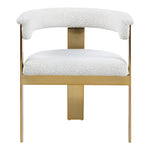 Romeo Boucle Fabric Upholstered Dining Chair in Cream