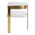 Romeo Boucle Fabric Upholstered Dining Chair in Cream