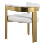Romeo Boucle Fabric Upholstered Dining Chair in Cream