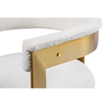 Romeo Boucle Fabric Upholstered Dining Chair in Cream