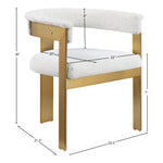 Romeo Boucle Fabric Upholstered Dining Chair in Cream