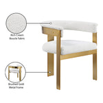 Romeo Boucle Fabric Upholstered Dining Chair in Cream