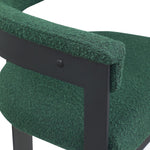 Romeo Boucle Fabric Upholstered Dining Chair in Green