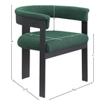 Romeo Boucle Fabric Upholstered Dining Chair in Green