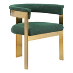 Romeo Boucle Fabric Upholstered Dining Chair in Green
