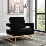 Noah Velvet Upholstered Accent Chair (511-) in Black