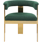 Romeo Boucle Fabric Upholstered Dining Chair in Green