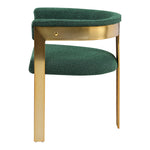 Romeo Boucle Fabric Upholstered Dining Chair in Green