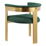Romeo Boucle Fabric Upholstered Dining Chair in Green
