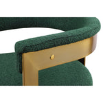 Romeo Boucle Fabric Upholstered Dining Chair in Green